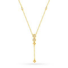 22K Gold Floral Drop Necklace & Earrings Set