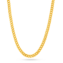 22K Gold Lite Curb Chain - 16"