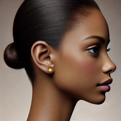 22K Gold Timeless Sphere Stud Earrings