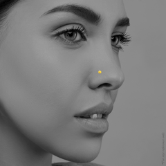 22K Gold Faceted Ball Nose Pin
