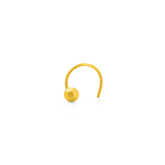 22K Gold Faceted Ball Nose Pin