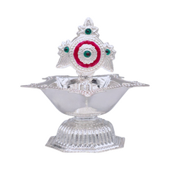 Silver Chakra Panch Mukh Oil Lamp