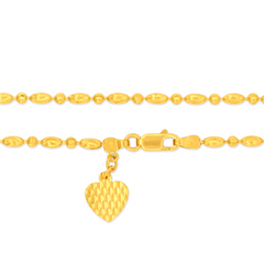 22K Gold Heart Charm Bracelet