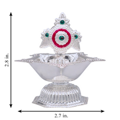 Silver Chakra Panch Mukh Oil Lamp
