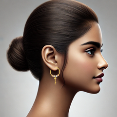 22K Gold Tri-Tone Bali Earrings