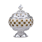 Silver Golden Checkered Kumkum Box