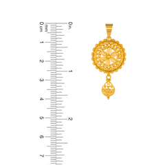 22K Gold Floral Dangling Pendant