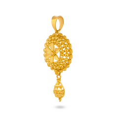 22K Gold Floral Dangling Pendant