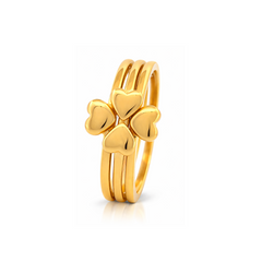 22K Gold 3 Layered Floral Ring