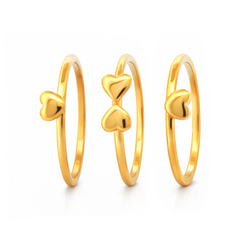 22K Gold 3 Layered Floral Ring