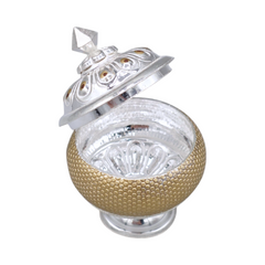 Silver Golden Textured Kumkum Box