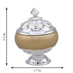 Silver Golden Textured Kumkum Box