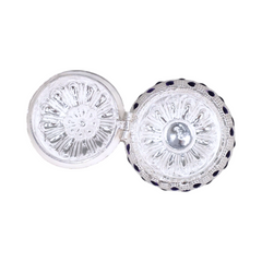 Silver Kumkum Box with Purple Accent