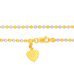 22K Gold Heart Beaded Bracelet