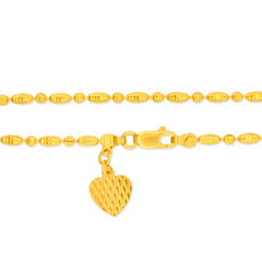 22K Gold Heart Charm Bracelet