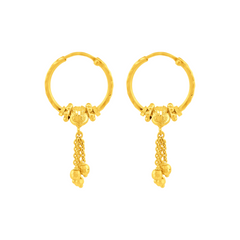 22K Gold Elegant Hoop Earrings