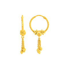 22K Gold Elegant Hoop Earrings
