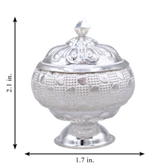 Silver Heart Design Kumkum Box