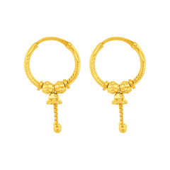 22K Gold Exquisite Hoop Earrings