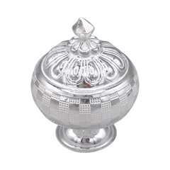 Silver Checkered Kumkum Box
