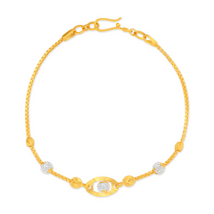 22K Gold Two Tone Orb Bracelet