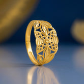 22K Gold Leaf Filigree Ring