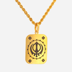 22K Gold Khanda Double-Side Pendant