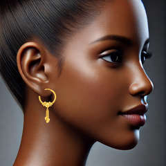 22K Gold Elegant Hoop Earrings