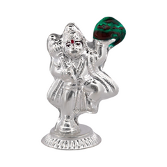 Silver Hanuman with Sanjeevani Mountain Idol