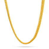 22K Gold Sleek Handmade V Chain - 18"