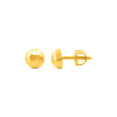 22K Gold Minimalist Ball Stud Earrings