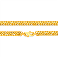 22K Gold Sleek Handmade V Chain - 18"