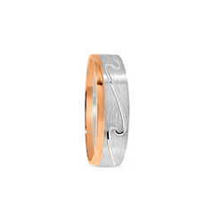 Platinum Rose Gold Wave Band