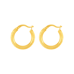 22K Gold Classic Hoop Earrings