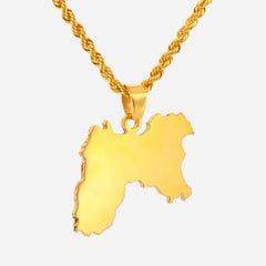 22K Gold Old Punjab Map Pendant