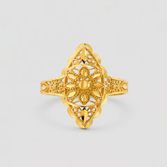 22K Gold Vintage Floral Ring
