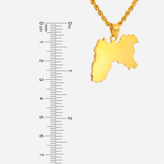 22K Gold Old Punjab Map Pendant