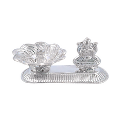 Silver Lakshmi Diya Stand