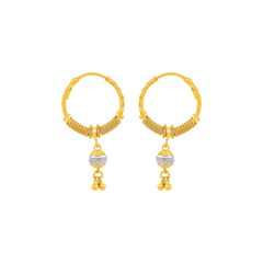 22K Gold Radiant Hoops Earrings