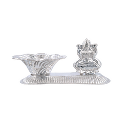 Silver Lakshmi Diya Stand