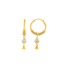 22K Gold Radiant Hoops Earrings