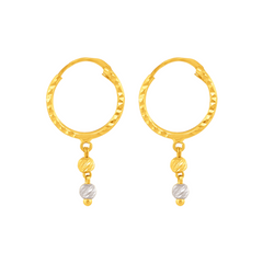 22K Gold Elegant Hoop Earrings with Dual-Tone