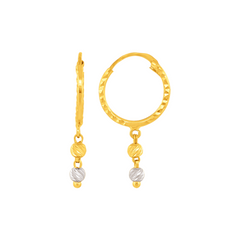22K Gold Elegant Hoop Earrings with Dual-Tone