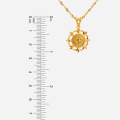 22K Gold Floral OM Pendant
