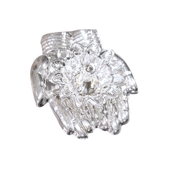 Silver Traditional Flower Oil Lamp