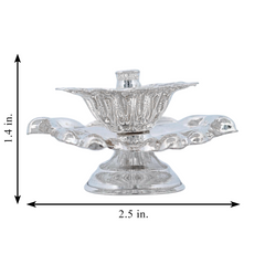 Silver Traditional Flower Oil Lamp