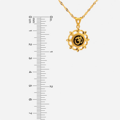 22K Gold Floral OM Pendant