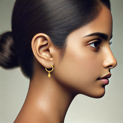 22K Gold Classic Textured Hoop Earrings