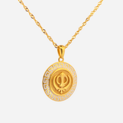22K Gold Khanda Greek-BD Pendant