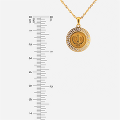 22K Gold Khanda Greek-BD Pendant